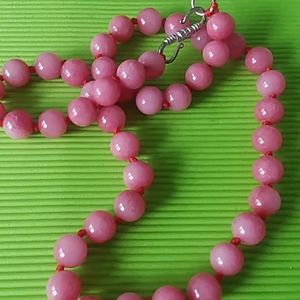 18 inches pink jade necklace sold